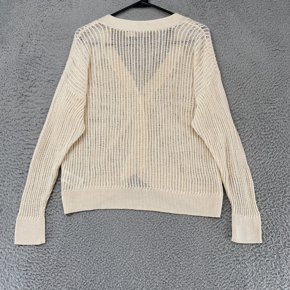 Lauren Ralph Lauren Cardigan Sweater Womens 2X Crochet Open Knit V Neck Cropped - Picture 11 of 13